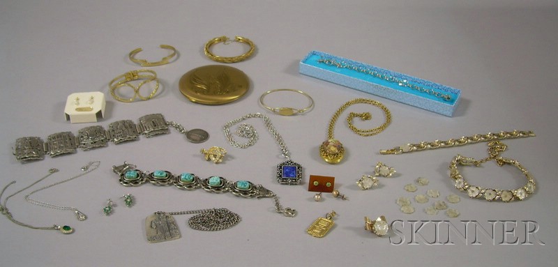 Appraisal: Group of Mostly Costume Jewelry including a pair of kt