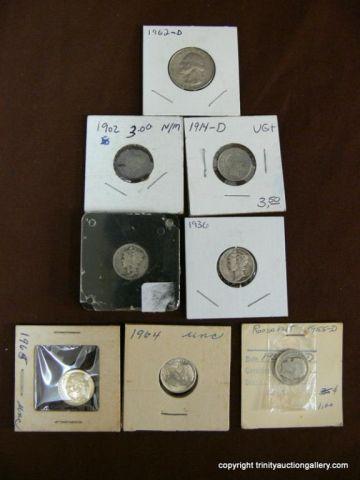 Appraisal: Lot of Silver Collectible Coins Dimes Quarters - Includes Barber