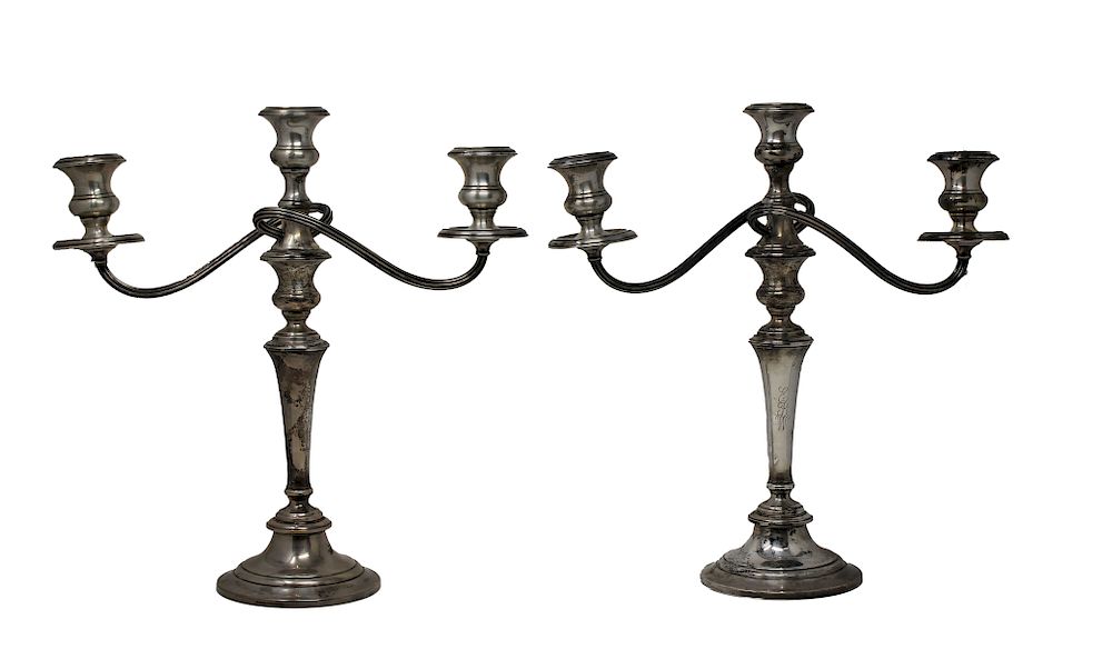 Appraisal: Pair of Gorham Sterling -Light Candelabras Pair of Gorham Sterling