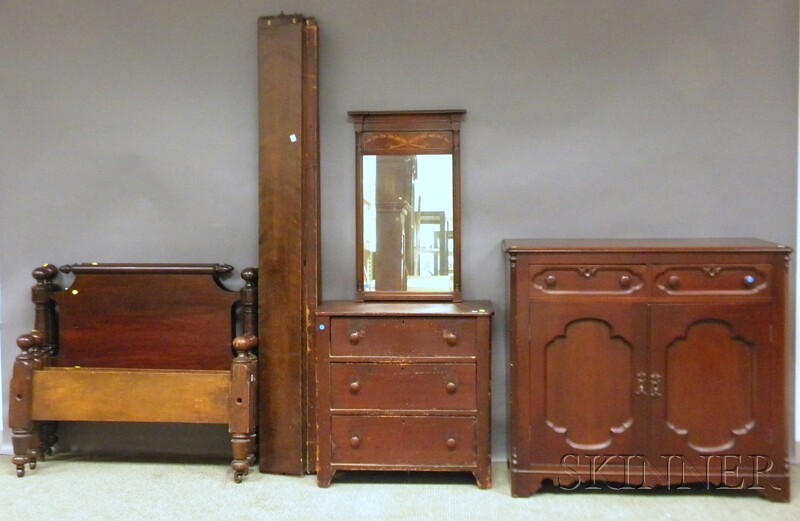 Appraisal: Five Assorted Furniture Items a Victorian carved walnut server a