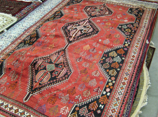 Appraisal: PERSIAN SHIRAZ CARPET ' x '