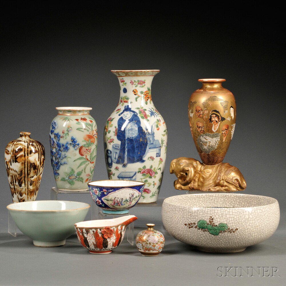 Appraisal: Nine Porcelain and Enamel Items China and Japan th century