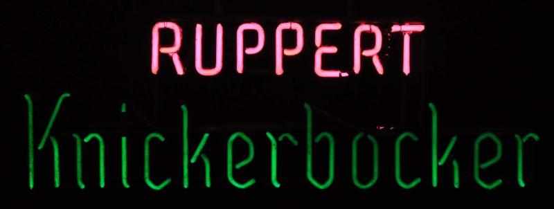 Appraisal: Ruppert Knickerbocker Neon Sign Description Jacob Ruppert Brewing Company New