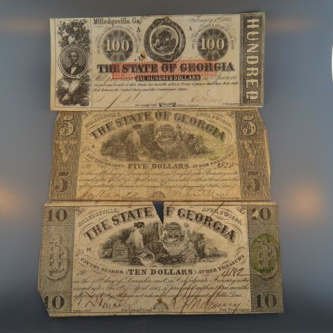 Appraisal: Georgia Confederate Notes issues Milledgeville -