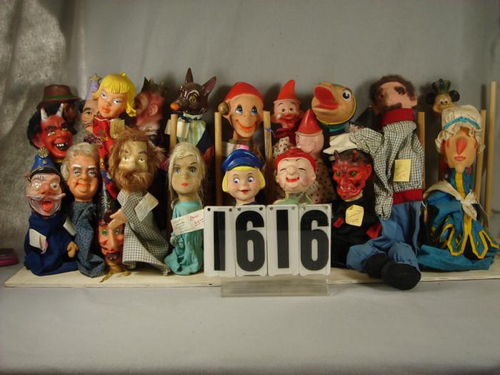 Appraisal: Lot of puppets to include plastic vinyl wood cloth and