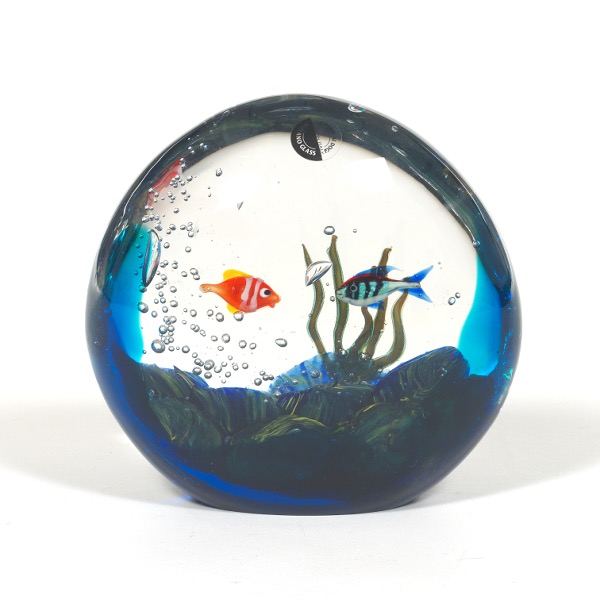 Appraisal: MURANO ART GLASS AQUATIC SCULPTURE BY ROMANO DONO x x