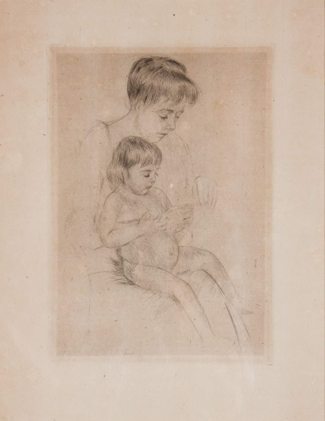 Appraisal: Mary Cassatt The Manicure drypoint American - Unsigned x in