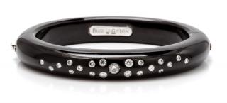 Appraisal: An Karat White Gold Diamond and Black Jade Constellation Bangle