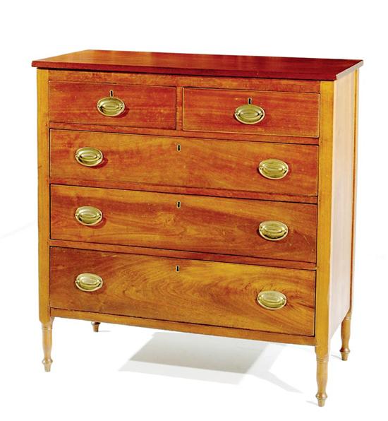 Appraisal: Southern walnut chest of drawers possibly Camden South Carolina circa