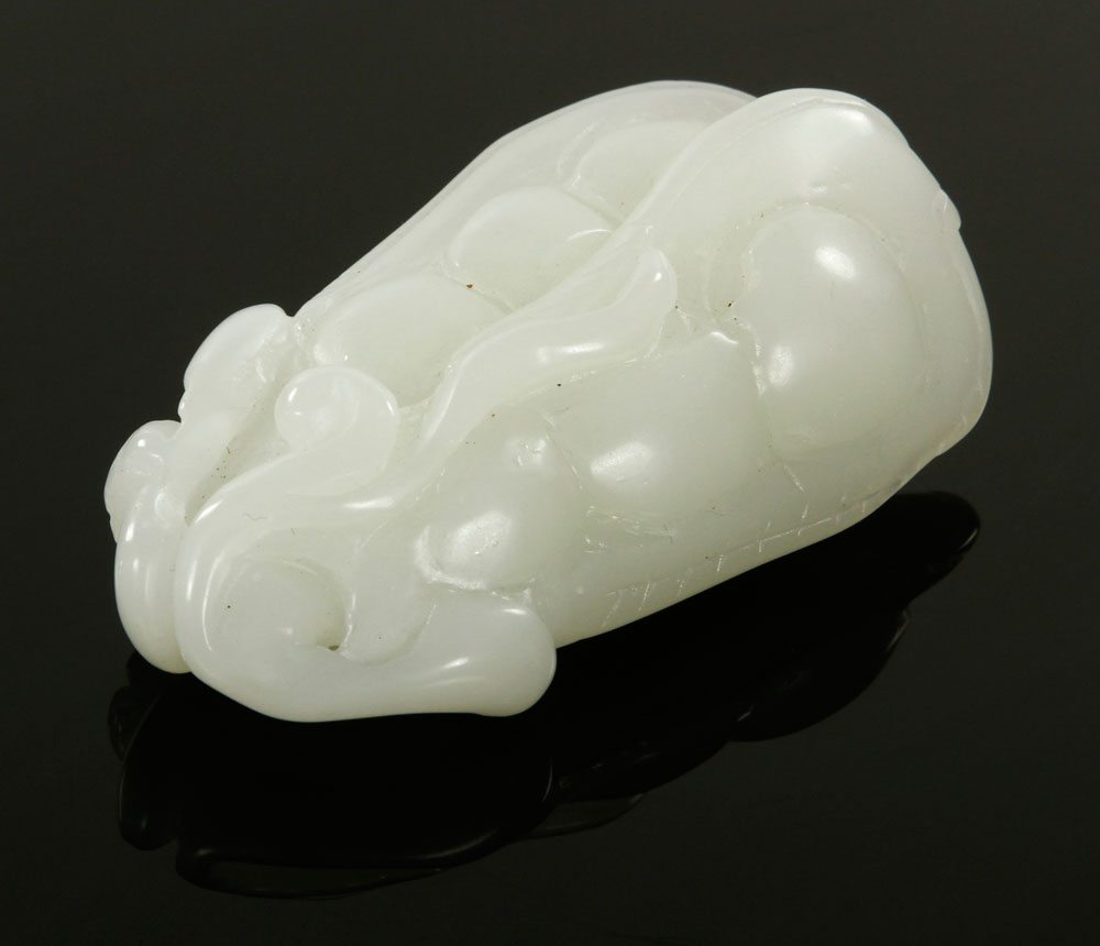 Appraisal: - Chinese White Jade Pendant Chinese pendant carved white jade