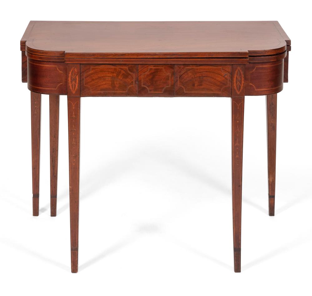 Appraisal: HEPPLEWHITE CARD TABLE NEW YORK CIRCA HEIGHT WIDTH DEPTH HEPPLEWHITE