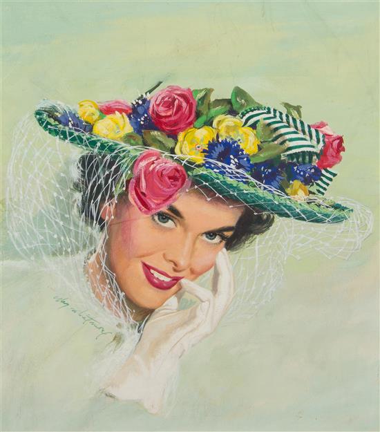 Appraisal: Sale Lot Jon Whitcomb American - Lady with a Green