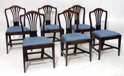 Appraisal: A SET OF SIX GEORGE III MAHOGANY DINING CHAIRS the