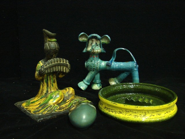 Appraisal: A Hungarian art pottery figure of a comical animal together