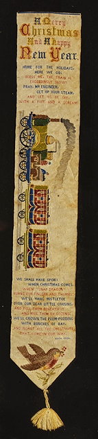 Appraisal: A STEVENGRAPH silk bookmark with Christmas greetings and woven 'Lord