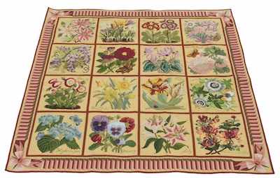 Appraisal: An Estate Needlepoint Garden Panel Area Rug Apprx '- x