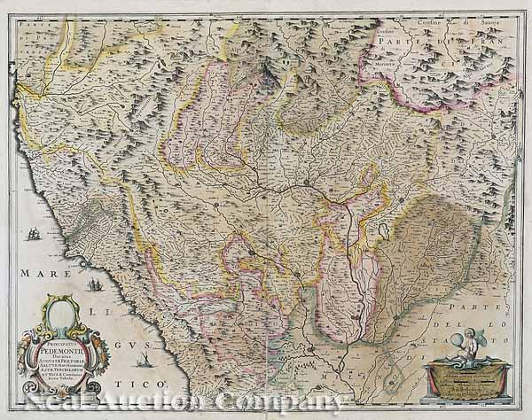 Appraisal: A Group of Two Antique Continental Hand-Colored Maps comprising Burgundiae