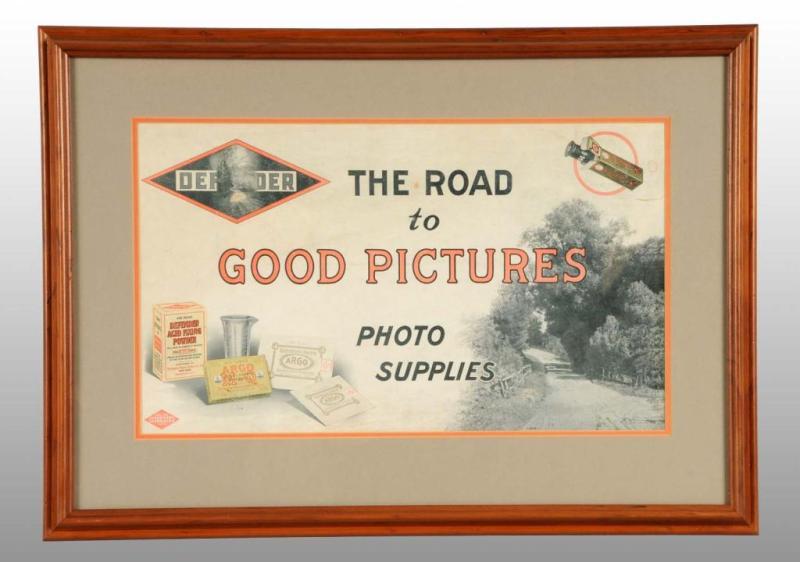 Appraisal: Framed Cardboard Argo Photo Supplies Sign Description Circa s Framed