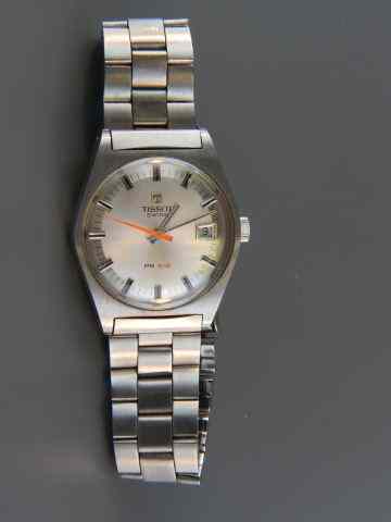 Appraisal: Tissot Man's Wristwatch stainless steel date just orange sweep second