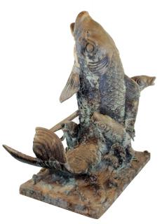 Appraisal: Bronze koi fish garden fountain Bronze koi fish garden fountain