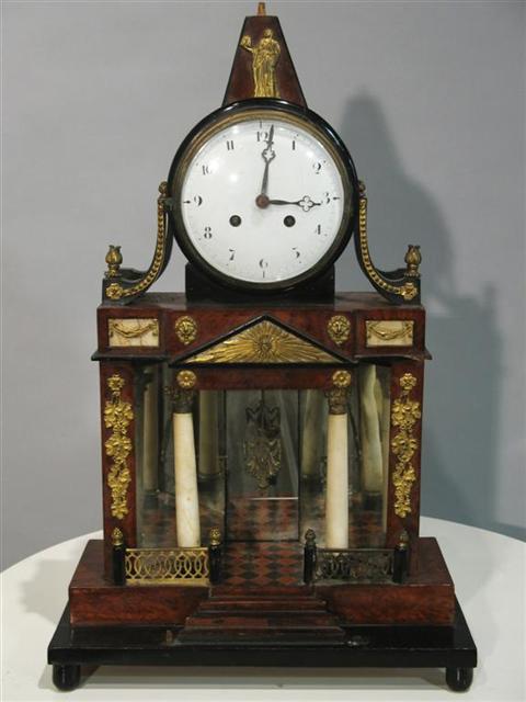 Appraisal: CONTINENTAL GILT-MOUNTED MANTEL CLOCK POSSIBLY SOUTH GERMAN Nineteenth century and