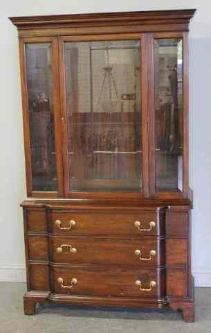 Appraisal: Mahogany Glass Top Cabinet From a Larchmont NY estate Dimensions