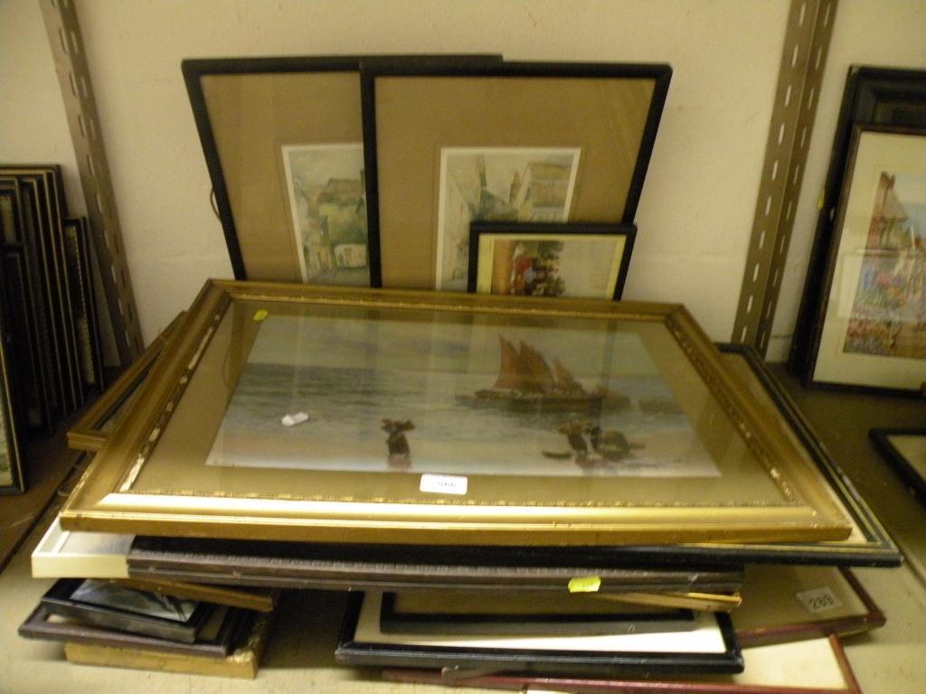 Appraisal: A quantity of framed prints including F Robson - York