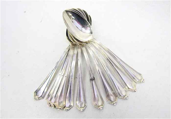 Appraisal: SET OF GORHAM STERLING SILVER TEASPOONS in the ''Plymouth'' pattern