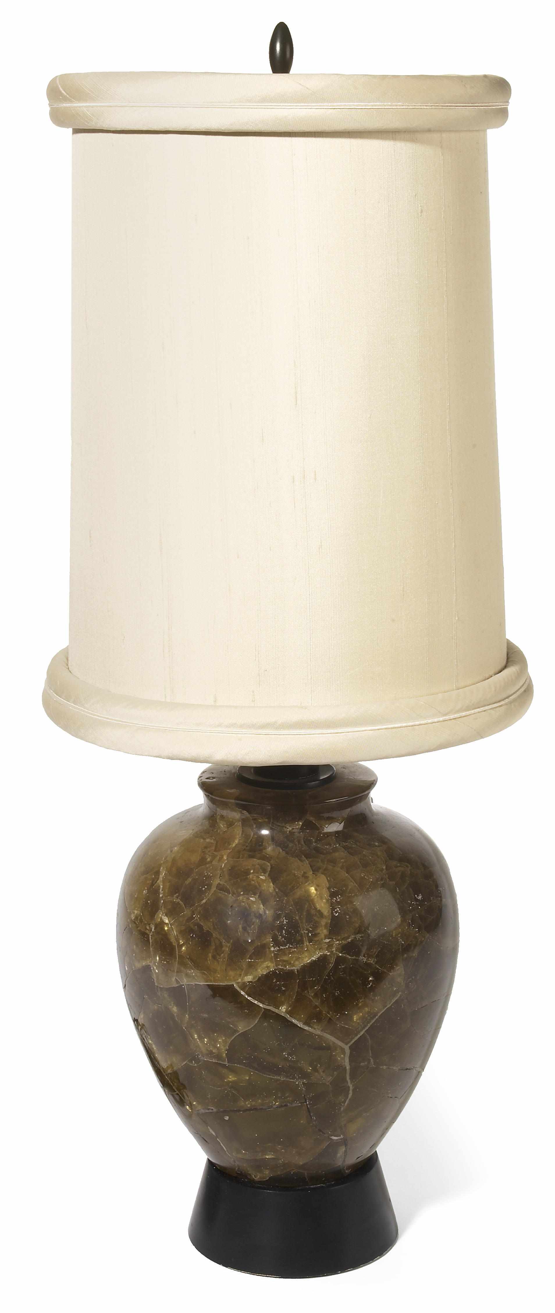 Appraisal: A William Haines mineral specimen table lamp with later shade