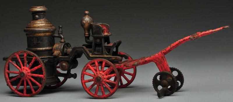 Appraisal: Cast Iron Carpenter Fire Pumper Horse-Drawn Toy Description American Rare