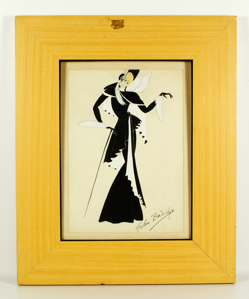 Appraisal: - Art Deco Fashion Sketch W C Art Deco fashion