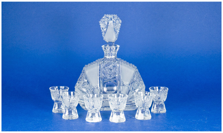 Appraisal: Crystal' Liqueur Decanter Set comprising Decanter in the Shape of