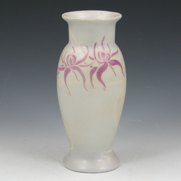 Appraisal: Fraunfelter Floral Decorated Vase by Lessell Exceptional Fraunfelter vase with