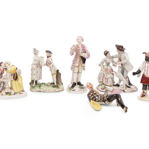 Appraisal: A Collection of German Porcelain Figural Groups th th Century