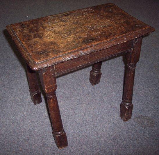 Appraisal: A th Century oak joint stool cm wide