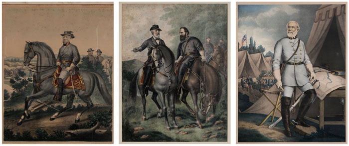 Appraisal: Three Civil War Prints th century hand-colored lithographs with gum