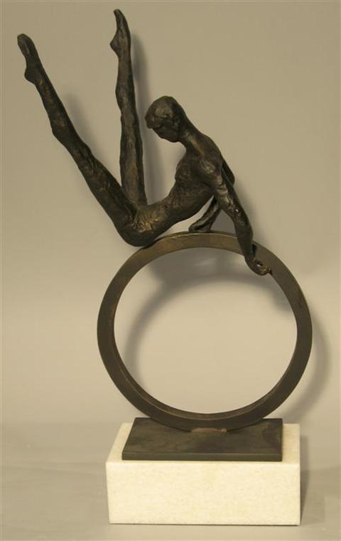 Appraisal: BRONZE SCULPTURE OF A GYMNAST Cast as a male gymnast