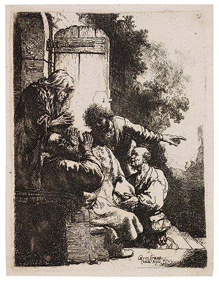 Appraisal: REMBRANDT VAN RIJN Joseph's Coat Brought to Jacob Etching circa