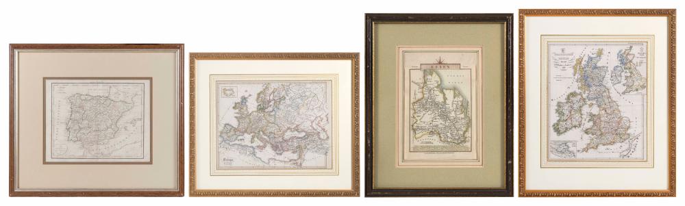 Appraisal: THREE HAND-COLORED MAPS AND A MINIATURE MAP OF ESSEXTHREE HAND-COLORED