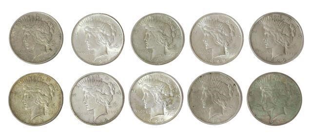 Appraisal: lot of U S Peace Silver Dollars D