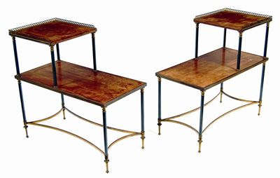 Appraisal: A pair of French mahogany and brass occasional tables each