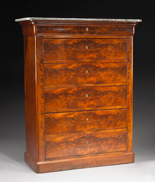 Appraisal: A Charles X mahogany semainier first quarter th century The