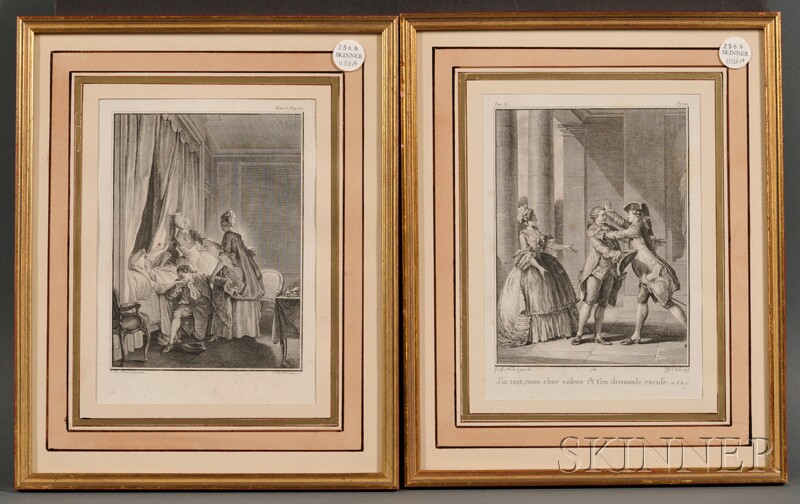 Appraisal: After Jean-Michel Moreau French - Two Engravings J'ai tort mon