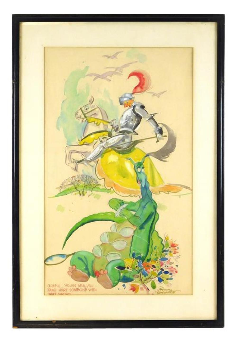 Appraisal: ILLUSTRATION Russell Patterson American - The Reluctant Dragon watercolor on