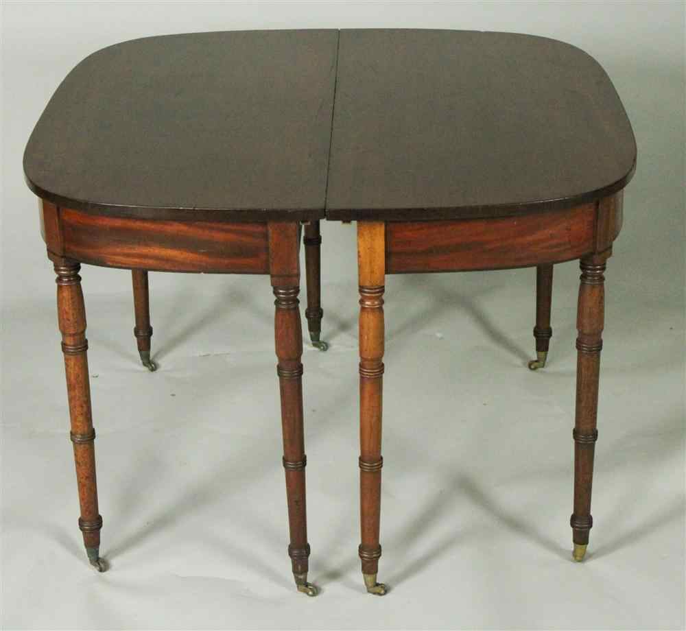 Appraisal: ENGLISH REGENCY MAHOGANY BANQUET TABLE circa having two ''D'' ends