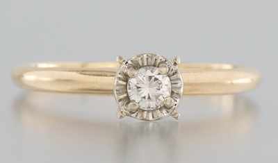 Appraisal: A Ladies' Diamond Engagement Ring k yellow gold shank and