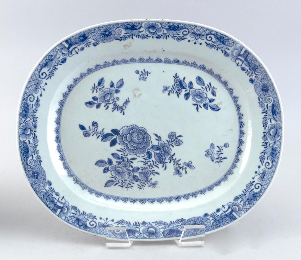 Appraisal: CHINESE EXPORT BLUE AND WHITE PORCELAIN PLATTER TH CENTURY LENGTH