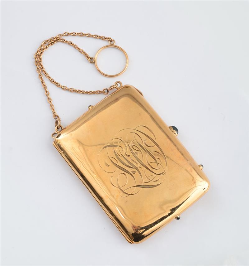 Appraisal: EDWARDIAN K GOLD COMPACT With mirror and powder compartment x