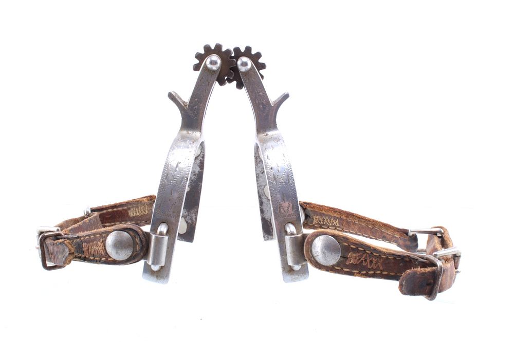 Appraisal: Crockett Renalde - Engraved Spurs Featured in this lot is