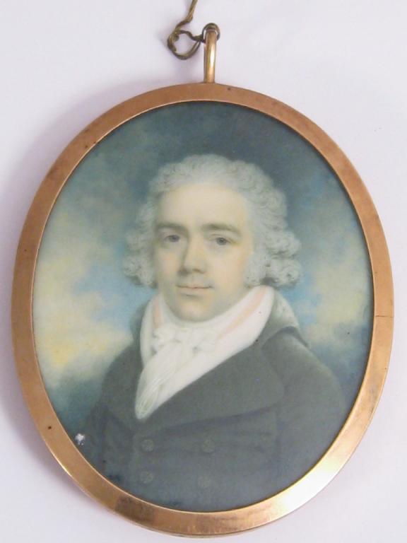 Appraisal: ATTRIBUTED TO CHARLES SHIRREFF b circa Portrait Miniature of a